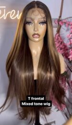 Mixed Tone Highlight T frontal wig