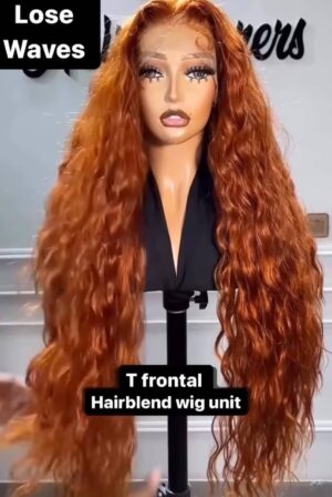 702 T Frontal Ginger Loose Wave Wig