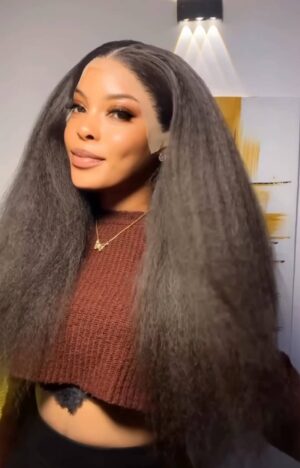 703 T Frontal Kinky Straight Wig