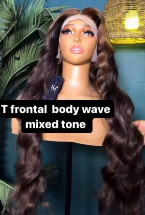 704 T Frontal Mixed Tone Body Wave Wig