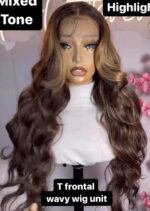 716 T Frontal Mixed Tone Body Wavy Wig