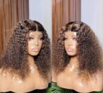 316 Curly Mixed Tone Closure Wig