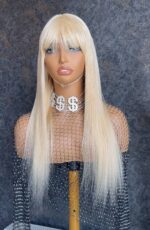 414 Straight Blonde Fringe Wig