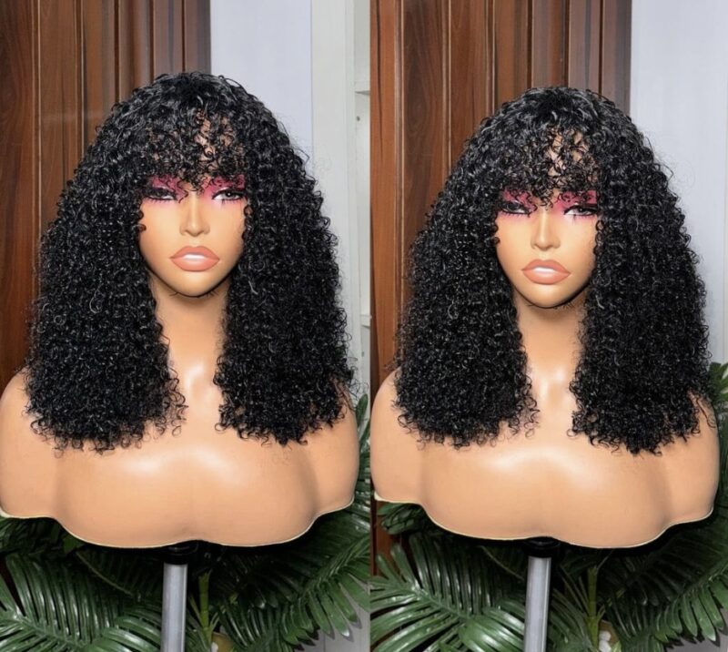 408 Scanty Bang Fringe Curly Wig